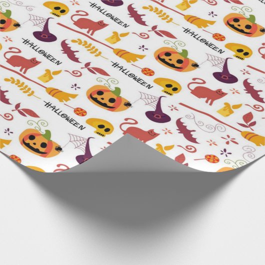 Cute Halloween Pattern Cadeaupapier (Hoek)