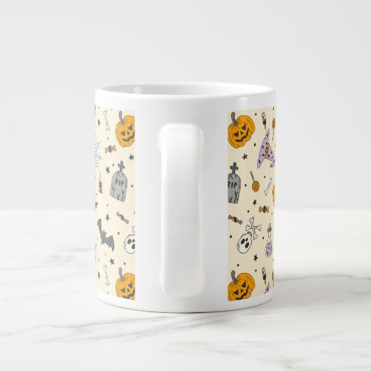 Cute Halloween Pattern Grote Koffiekop (Achterkant)