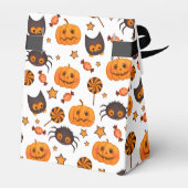 Cute Halloween Pattern Illustratie Bedankdoosjes (Achterkant)