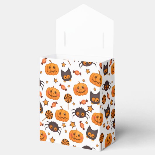 Cute Halloween Pattern Illustratie Bedankdoosjes (Geopend)