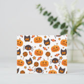 Cute Halloween Pattern Illustratie Briefkaart (Staand voorkant)