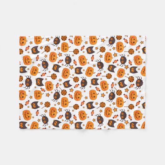Cute Halloween Pattern Illustratie Fleece Deken (Voorkant (Horizontaal))