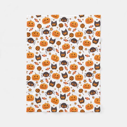 Cute Halloween Pattern Illustratie Fleece Deken (Voorkant)