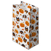 Cute Halloween Pattern Illustratie Klein Cadeauzakje (Voorkant Gekanteld)