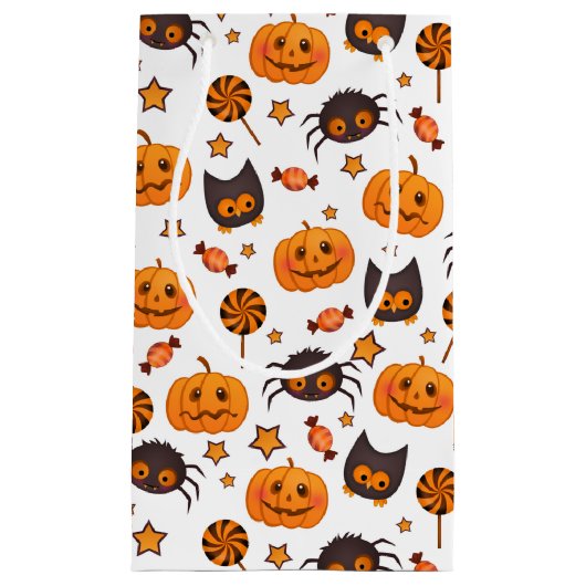 Cute Halloween Pattern Illustratie Klein Cadeauzakje (Voorkant)