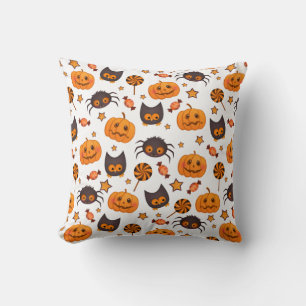 Cute Halloween Pattern Illustratie Kussen