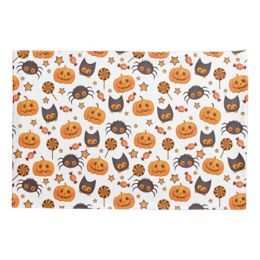 Cute Halloween Pattern Illustratie Kussensloop (Achterkant)