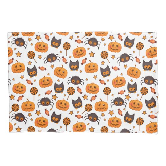 Cute Halloween Pattern Illustratie Kussensloop (Voorkant)