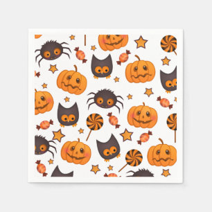 Cute Halloween Pattern Illustratie Servet