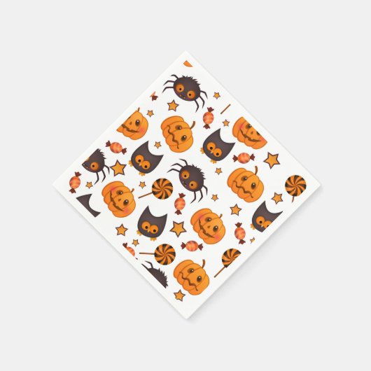Cute Halloween Pattern Illustratie Servet (Hoek)