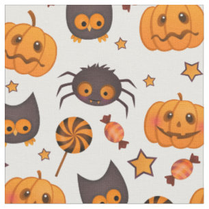 Cute Halloween Pattern Illustratie Stof