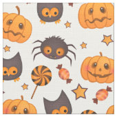 Cute Halloween Pattern Illustratie Stof (Close Up)