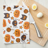 Cute Halloween Pattern Illustratie Theedoek (Quarter Fold)