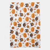 Cute Halloween Pattern Illustratie Theedoek (Verticaal)