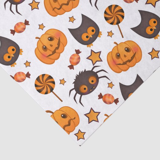 Cute Halloween Pattern Illustratie Tissuepapier (Detail)