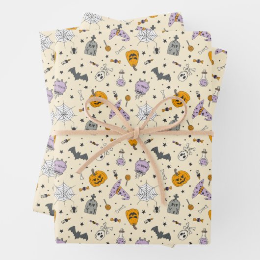 Cute Halloween Pattern Inpakpapier Vel (In situ)