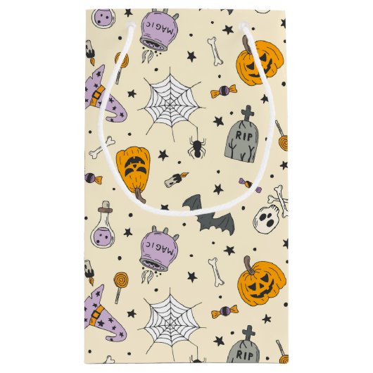 Cute Halloween Pattern Klein Cadeauzakje (Achterkant)