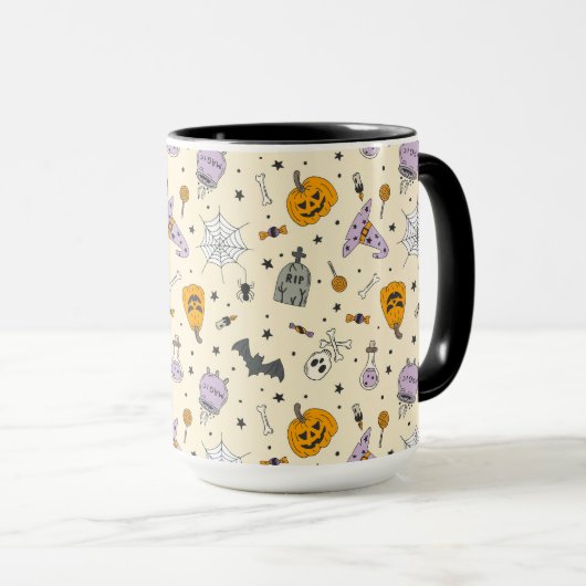 Cute Halloween Pattern Mok (Voorkant rechts)