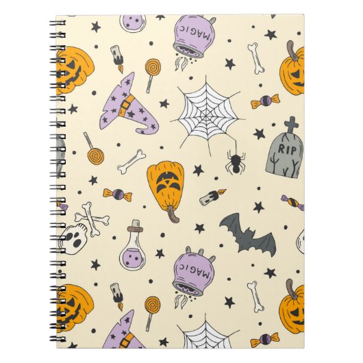 Cute Halloween Pattern Notitieboek (Voorkant)
