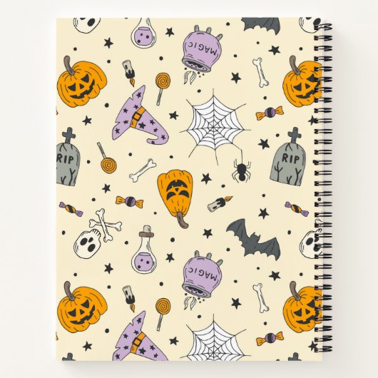 Cute Halloween Pattern Notitieboek (Achterkant)