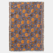 Cute Halloween Pattern Paarse Achtergrond Deken (Voorkant Verticaal)