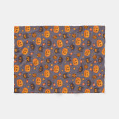 Cute Halloween Pattern Paarse Achtergrond Fleece Deken (Voorkant (Horizontaal))