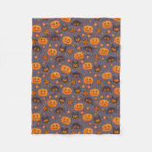 Cute Halloween Pattern Paarse Achtergrond Fleece Deken (Voorkant)