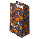 Cute Halloween Pattern Paarse Achtergrond Klein Cadeauzakje (Voorkant Gekanteld)