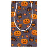 Cute Halloween Pattern Paarse Achtergrond Klein Cadeauzakje (Voorkant)