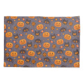 Cute Halloween Pattern Paarse Achtergrond Kussensloop (Achterkant)