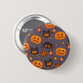 Cute Halloween Pattern Paarse Achtergrond Ronde Button 5,7 Cm (Voorkant /achterkant)