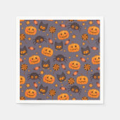 Cute Halloween Pattern Paarse Achtergrond Servet (Voorkant)