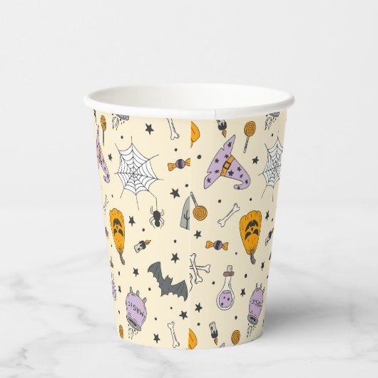 Cute Halloween Pattern Papieren Bekers (Rechts)