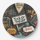 Cute Halloween Pattern Papieren Bordje (Voorkant)