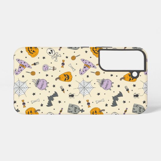 Cute Halloween Pattern Samsung Galaxy Hoesje (Achterkant horizontaal)