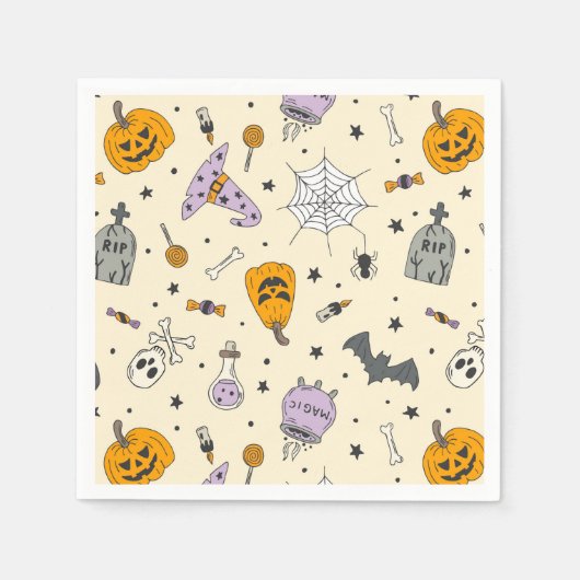 Cute Halloween Pattern Servet (Voorkant)