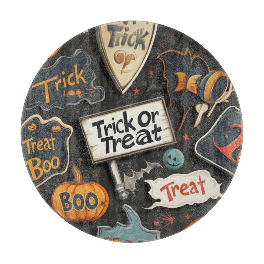 Cute Halloween Pattern Snijplank (Voorkant)