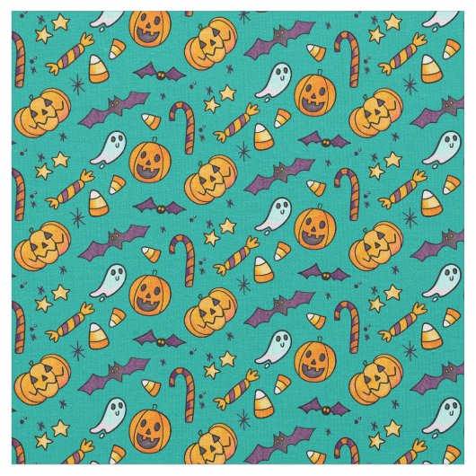 Cute Halloween Pattern Stof (Close Up)