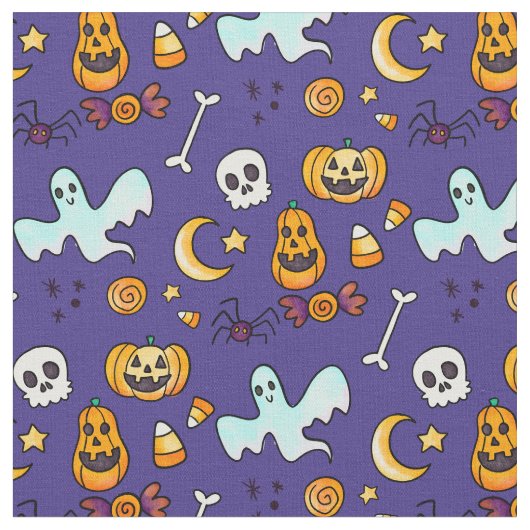 Cute Halloween Pattern Stof (Close Up)