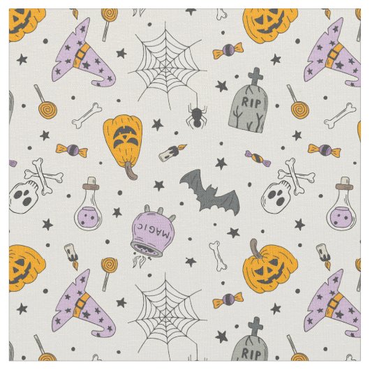 Cute Halloween Pattern Stof (Close Up)