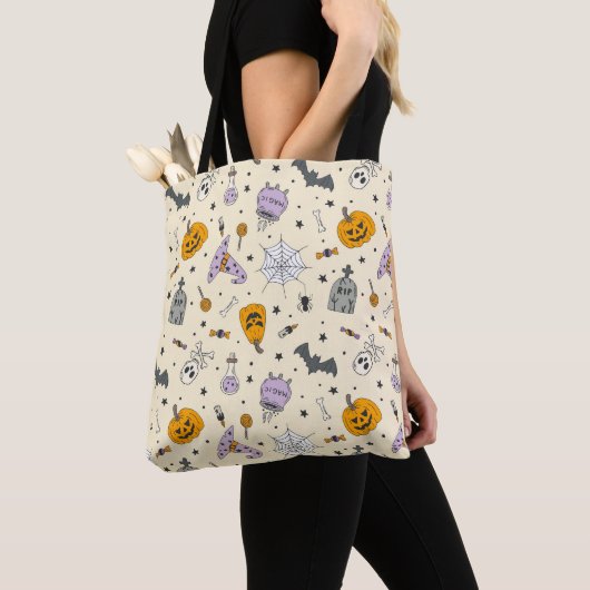 Cute Halloween Pattern Tote Bag (Dichtbij)