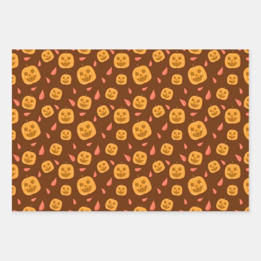 Cute Halloween Pattern Wrapping Paper Sheet Sets. (Voorkant 3)