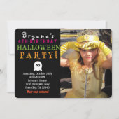 Cute Halloween Photo Card of Birthday Invitation Kaart (Voorkant)