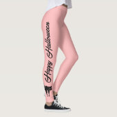Cute Halloween Pink Black Cat Script Word Girls Leggings (Rechts)