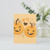 Cute Halloween pomkin baby gezichten Briefkaart (Staand voorkant)