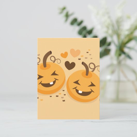 Cute Halloween pomkin baby gezichten Briefkaart (Staand voorkant)