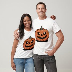 Cute Halloween Pompoen Koppel T-Shirt