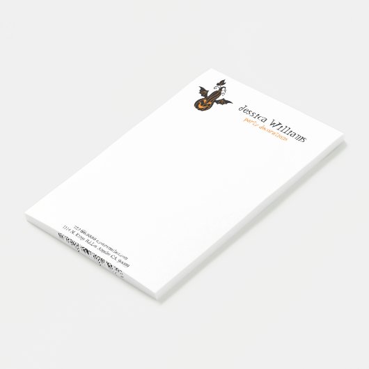 Cute Halloween-pompoen met bakvleugels Post-it® Notes (Schuin)