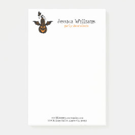 Cute Halloween-pompoen met bakvleugels Post-it® Notes