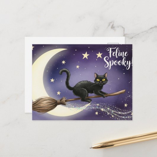 Cute Halloween Postcard Briefkaart (Voorkant / Achterkant in situ)